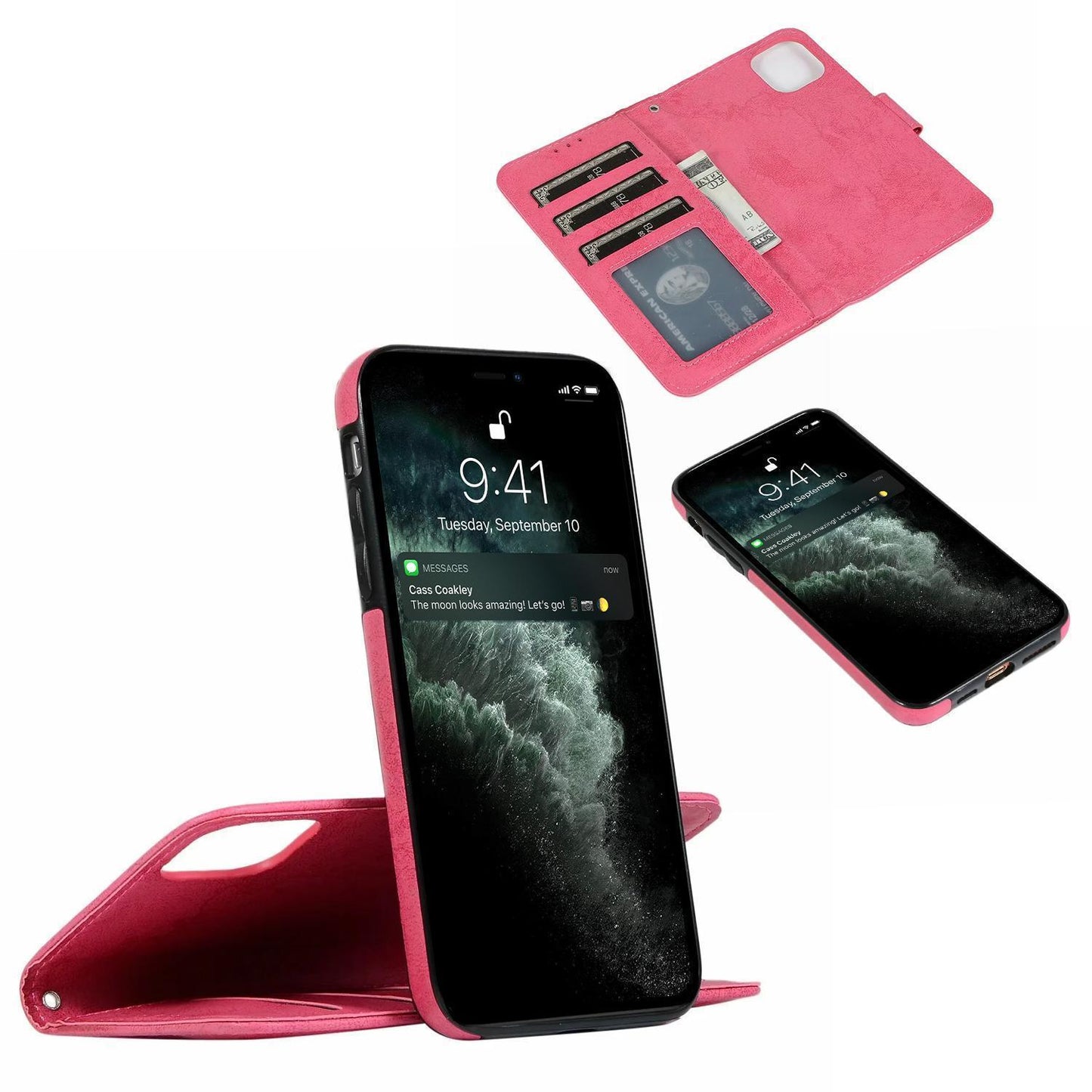 Suede magnetfodral för iPhone 11 Pro med magnetlås.