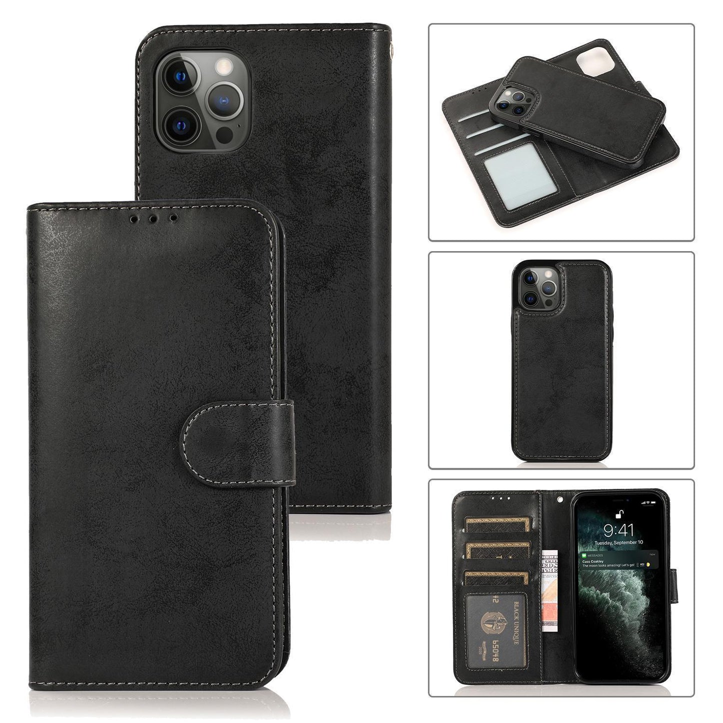 Suede magnetfodral för iPhone 13 Pro Max med magnetlås.