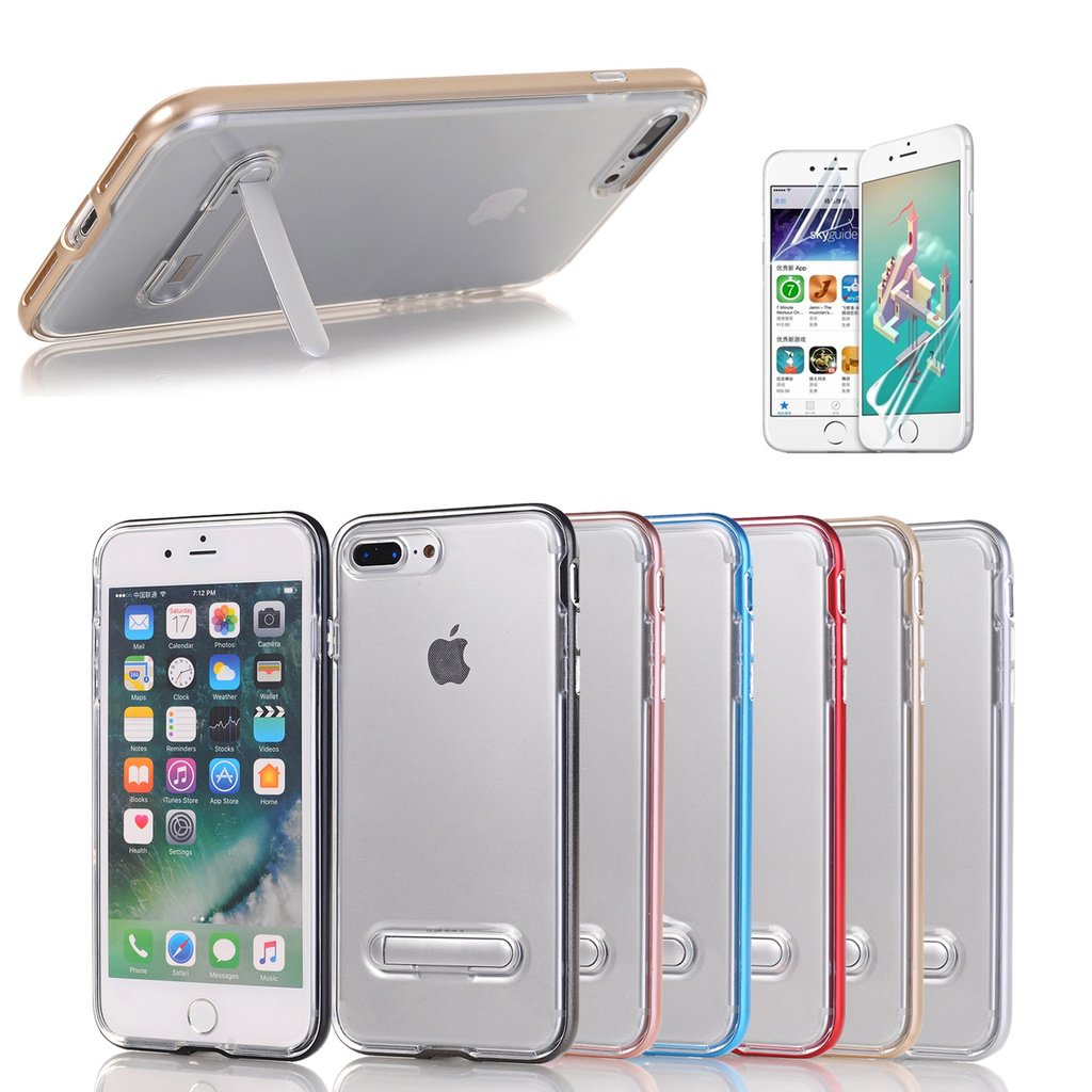 TPU Case med telefonställ + 2st skärmskydd iPhone 6+