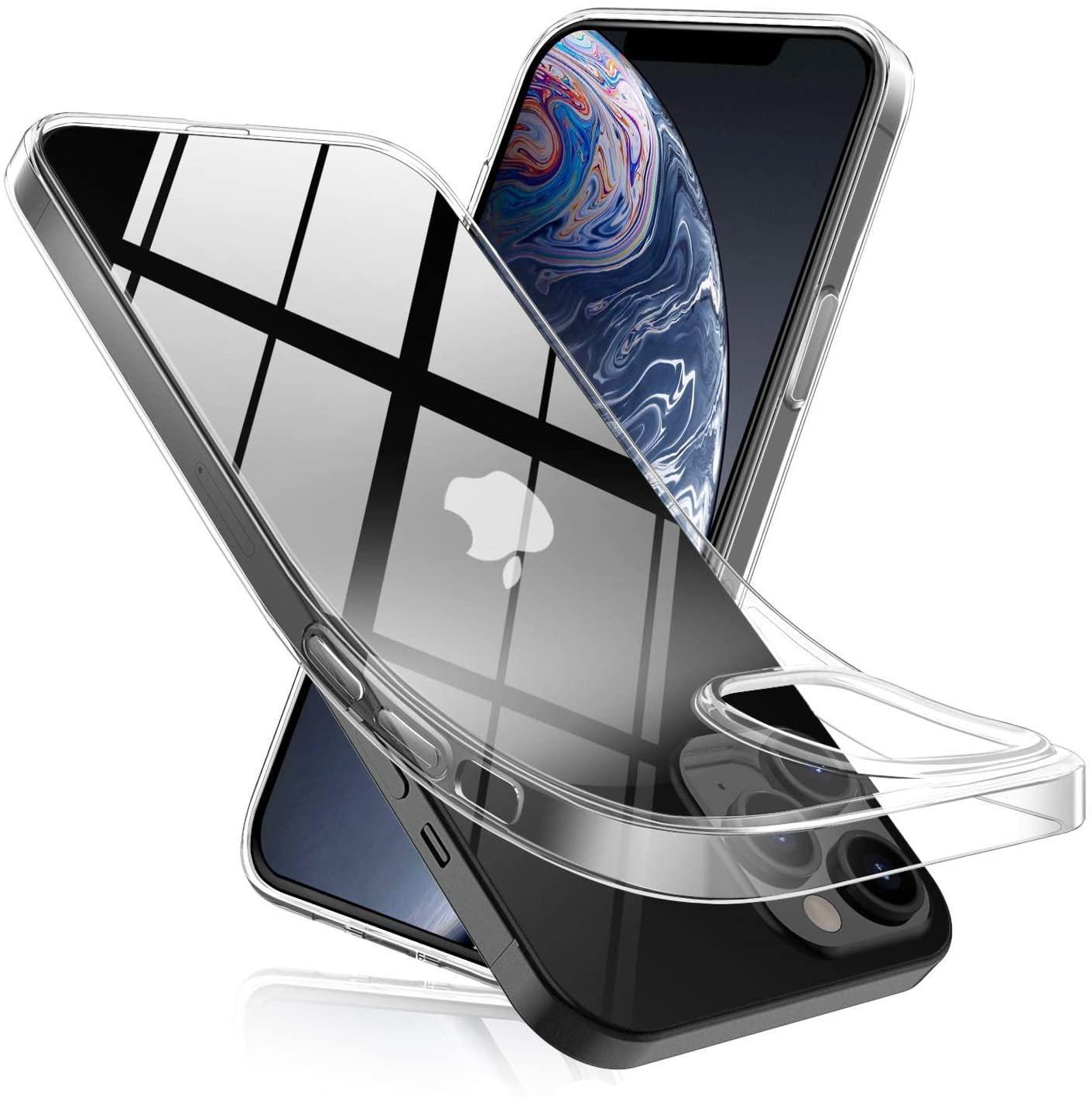 Transparent TPU skal + två st skärmskydd till iPhone 12 / 12 Pro