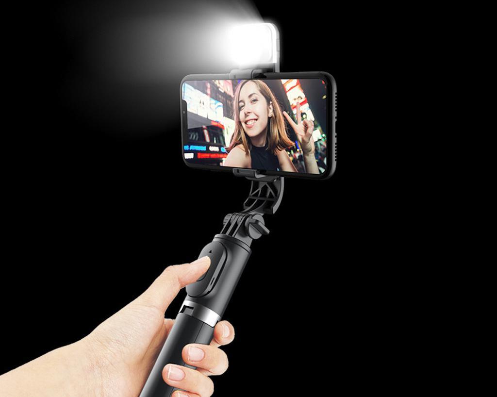 Trådlös Bluetooth Selfie Stång med Ljus