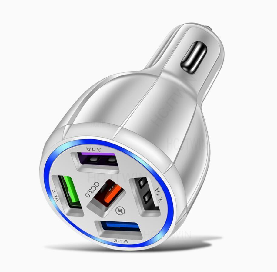 USB biladapter med 5 LED-utgångar