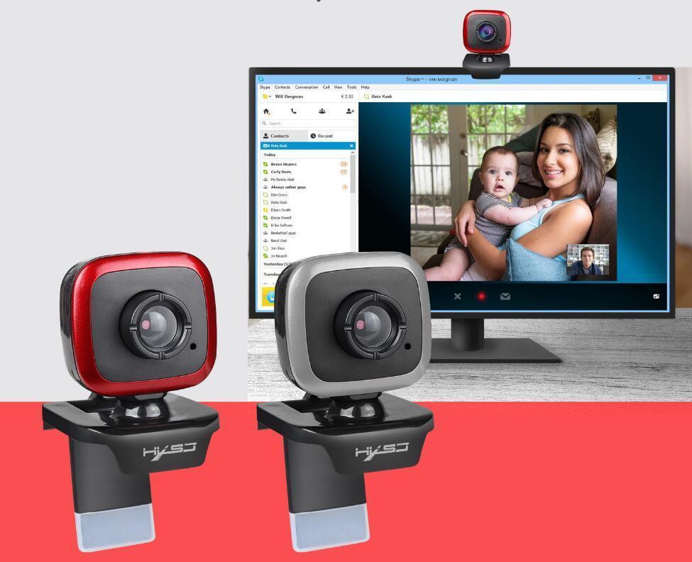 Webbkamera 360 Grader med Inbyggd Mikrofon – Perfekt för Samtal